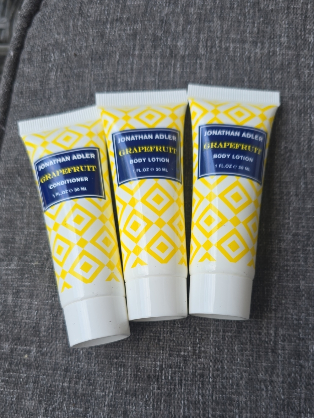 Travel Pack Jonathan Adler Grapefruit Body Lotion Trio - Yellow & White Tubes